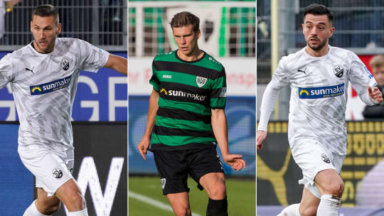 Der SV Sandhausen will seinen Kader ausdünnen: Ivan Paurevic (li.), Alexander Rossipal, Besar Halimi (re.) und vier weitere Akteure sollen den Verein verlassen. 
