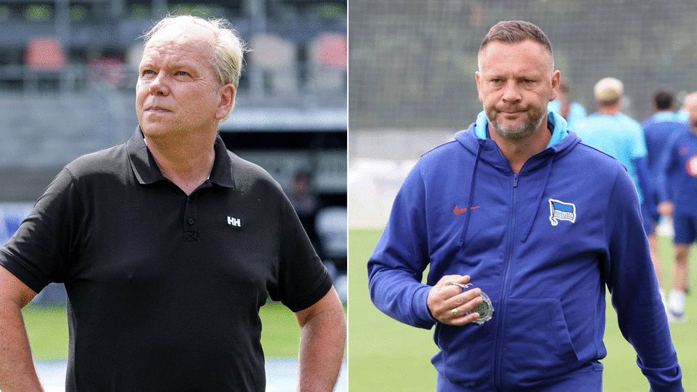 Sie hoffen auf eine Überraschung im Pokal: Sandhausens Volker Piegsa (li.) und Hertha-Coach Pal Dardai.