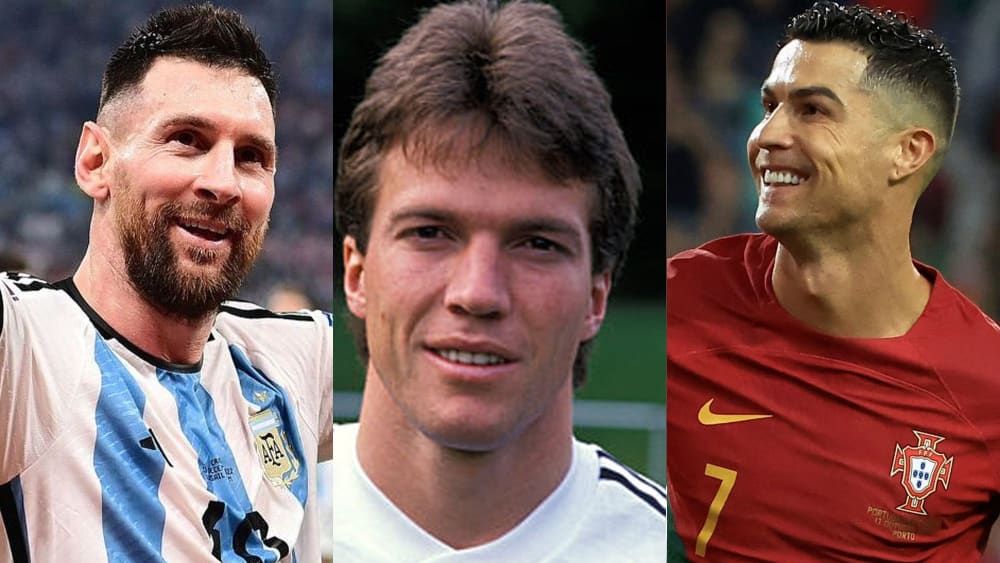 Lionel Messi, Lothar Matthäus, Cristiano Ronaldo.