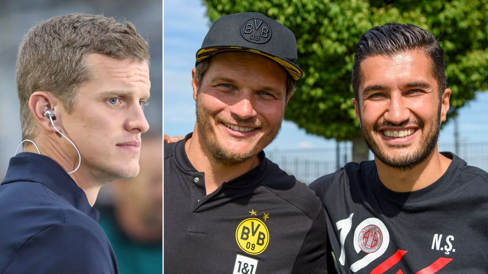 Sven Bender (li.) und Nuri Sahin (re.) kehren zum BVB zurück - und unterstützen Cheftrainer Edin Terzic (M.) als Co-Trainer.