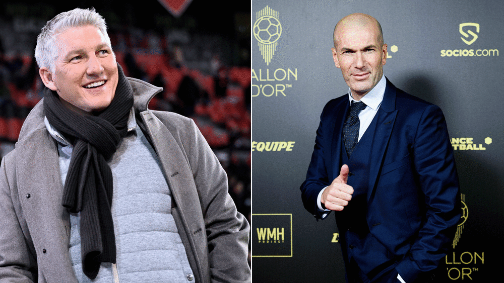 Bewunderer: Bastian Schweinsteiger (li.) könnte sich Zinedine Zidane als Bayern-Trainer vorstellen.
