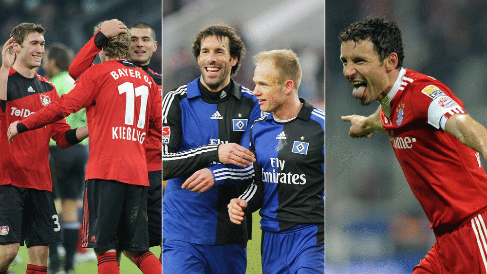 Sieger am 22. Spieltag der Saison 2009/10: Leverkusen, der HSV und Bayern fuhren im Februar 2010 allesamt Dreier ein.