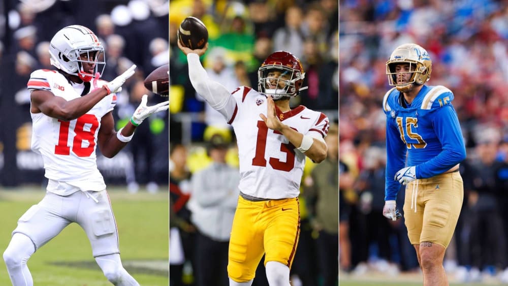 Top-Talente unter sich: Marvin Harrison Jr., Caleb Williams und Laiatu Latu befinden sich unter den aussichtsreichsten Kandidaten für den NFL Draft 2024.