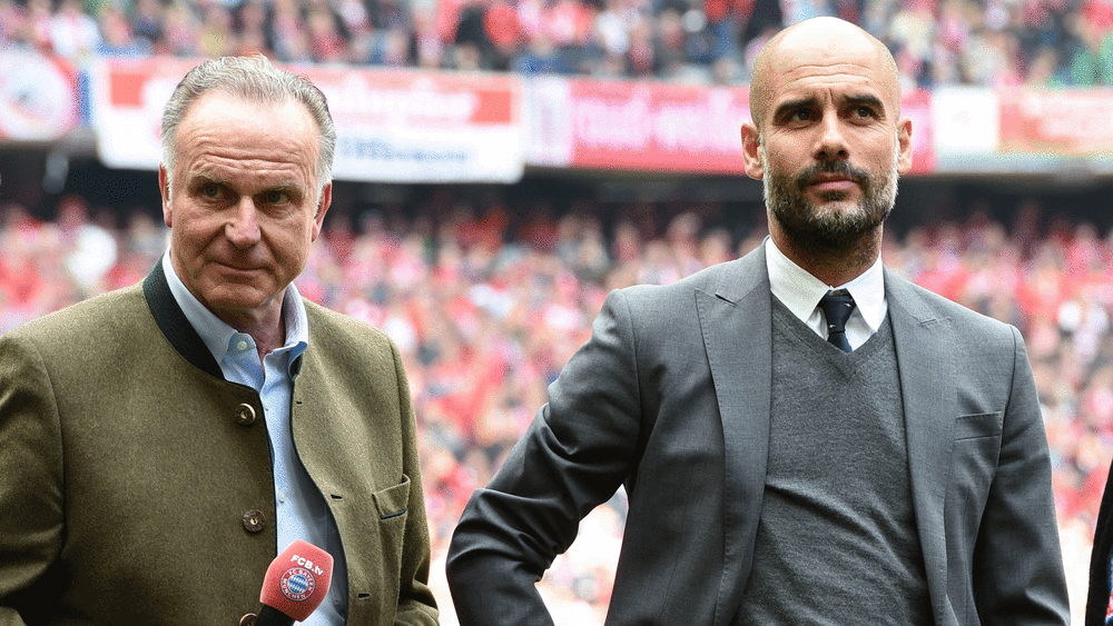 Erfolgsduo in München: Der ehemalige Vorstandsvorsitzende Karl-Heinz Rummenigge (li.) und Ex-Trainer Pep Guardiola.