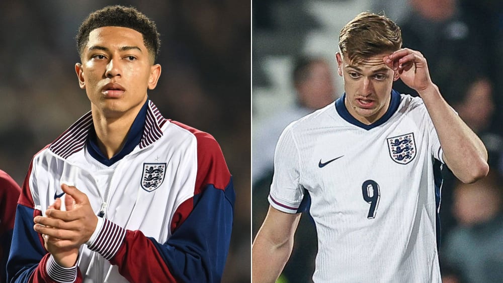 Auf Jobe Bellingham (li.) ruhen die Hoffnungen von Englands U 21 - Liam Delap ist dagegen nicht bei der EM dabei.