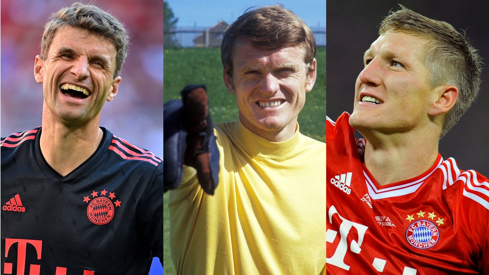 Thomas Müller, Sepp Maier, Bastian Schweinsteiger (v.l.)