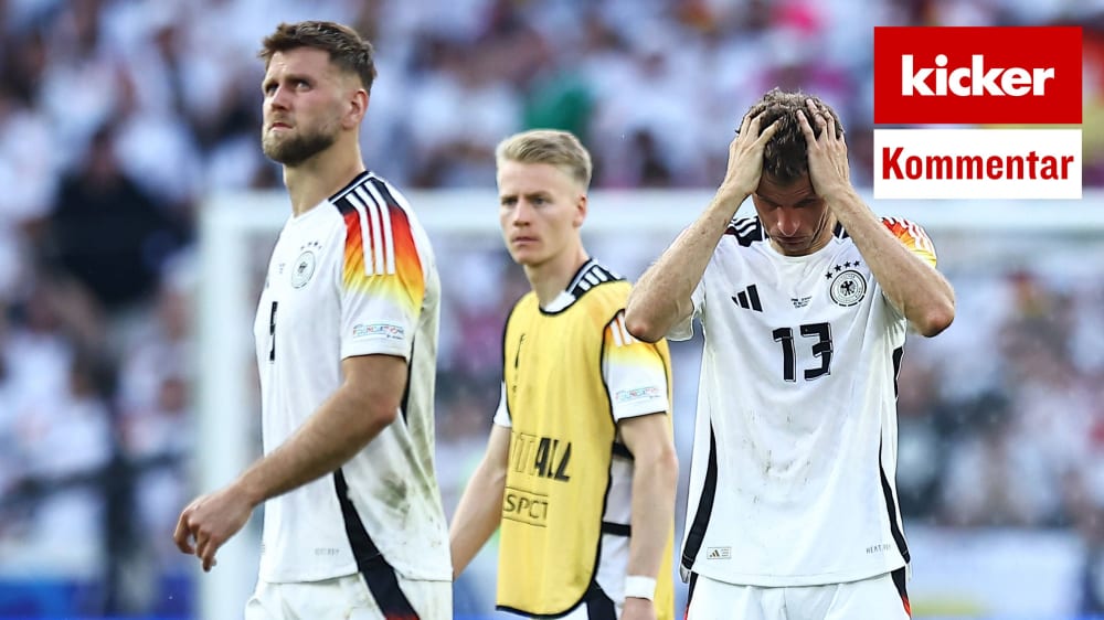 Hängende Köpfe beim DFB-Team: Das EM-Aus gegen Spanien ist bitter.