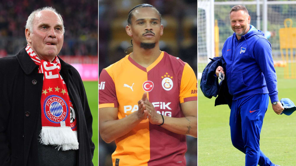 Uli Hoeneß, Leroy Sané, Pal Dardai (v. li.)