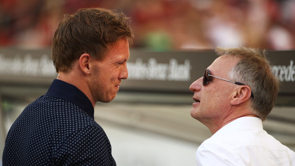 Beobachtet die Bundesliga noch immer genau: Michael Reschke (re.) mit Julian Nagelsmann.