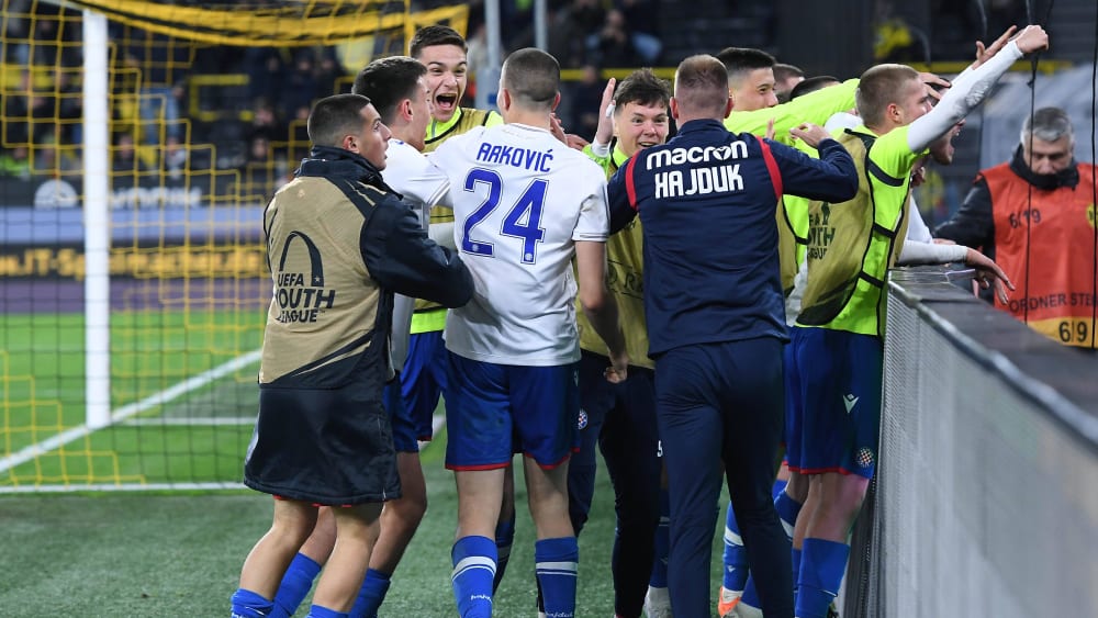 Den BVB ausgeschaltet: Hajduk Split jubelt über den Einzug ins Halbfinale.