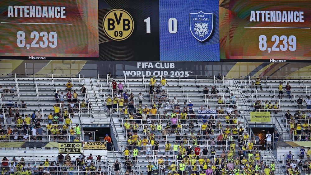 Wenig überwältigend war die Stimmung beim Spiel zwischen Borussia Dortmund und Ulsan HD.
