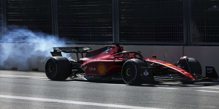 Bitterer Moment: Charles Leclercs Wagen hat einen Motorschaden.