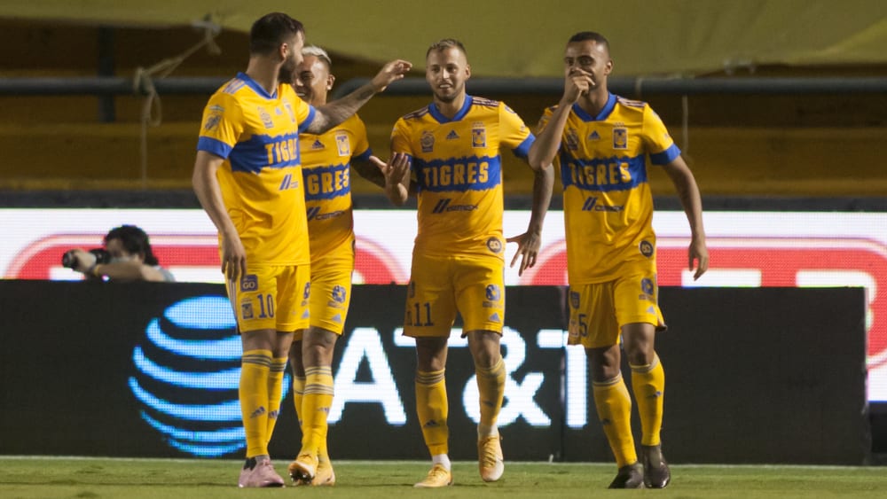 Jubel bei den Tigres UANL: Die Mexikaner um Andr&#233;-Pierre Gignac (li.) stehen im Halbfinale der Klub-WM.