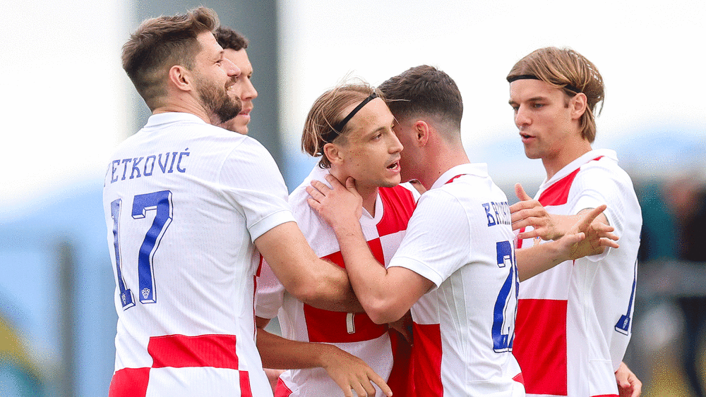 In focus: Lovro Mager scored a brace against North Macedonia.