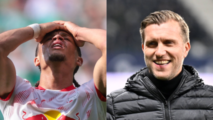 Leipzig Xavi ärgert sich, Frankfurts Markus Krösche freut sich über den Einzug in die Champions League.