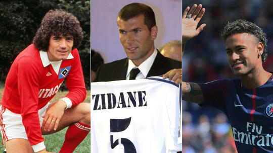 Zwei Ballon-d'Or-Gewinner und einer, der es noch werden will: Kevin Keegan, Zinedine Zidane, Neymar (v. li.).
