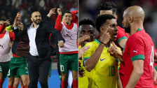 Schon wieder Party nach einem leidenschaftlichen Auftritt: Marokko um Trainer Regragui jubelte gegen Brasilien.