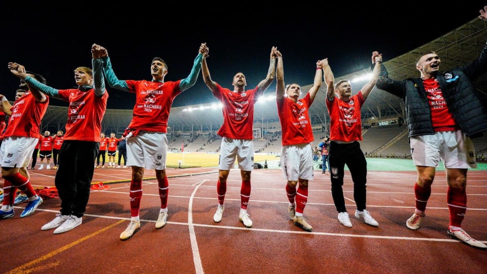 Österreichs Nationalspieler feierten in Baku.