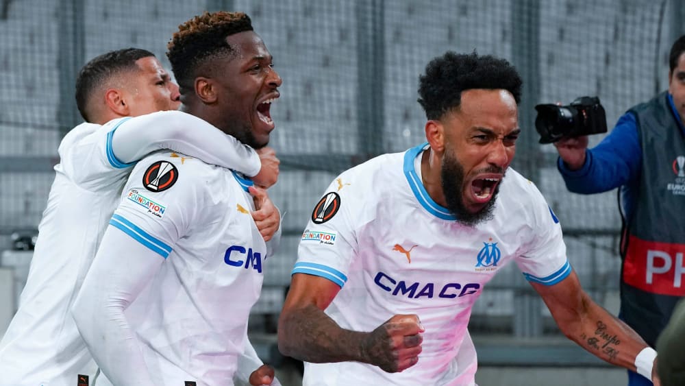 Jubelte über den Einzug ins Halbfinale der Europa League: Marseilles Pierre-Emerick Aubameyang.