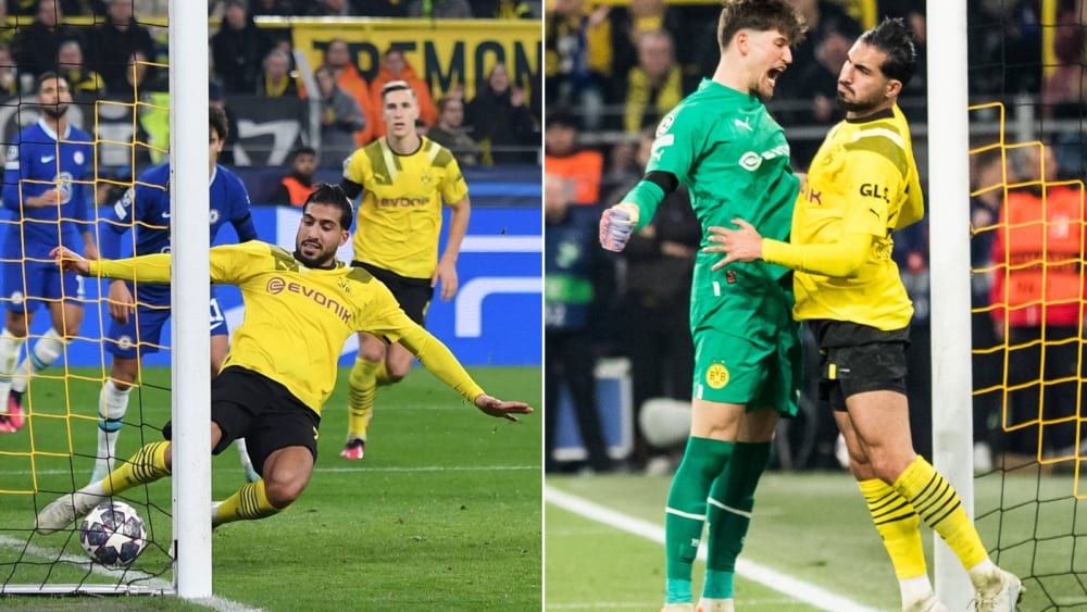 Einer von Dortmunds Matchwinnern gegen Chelsea: Emre Can, den nicht nur Gregor Kobel für seine Rettungstat auf der Linie feierte.