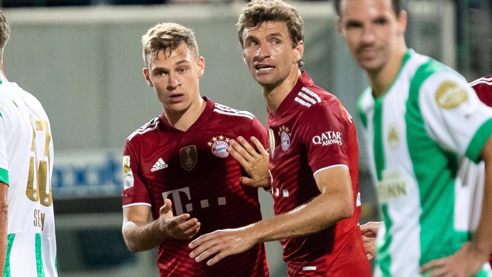 Torschützen unter sich: Bayerns&nbsp;Joshua Kimmich (li.) und Thomas Müller.