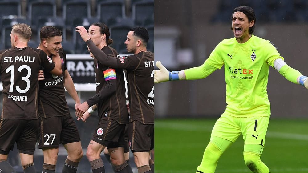 St. Pauli durfte am Ende jubeln, Yann Sommer konnte nicht zufrieden sein, obwohl er gut hielt.