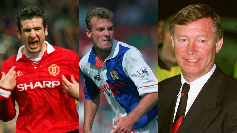 Protagonisten, als die Premier League Fahrt aufnahm: Eric Cantona, Alan Shearer und Alex Ferguson (v. li.).