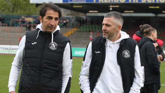 Planen den Kader des Wuppertaler SV: Trainer Hüzeyfe Dogan (links) und der neue Sportliche Leiter Gaetano Manno