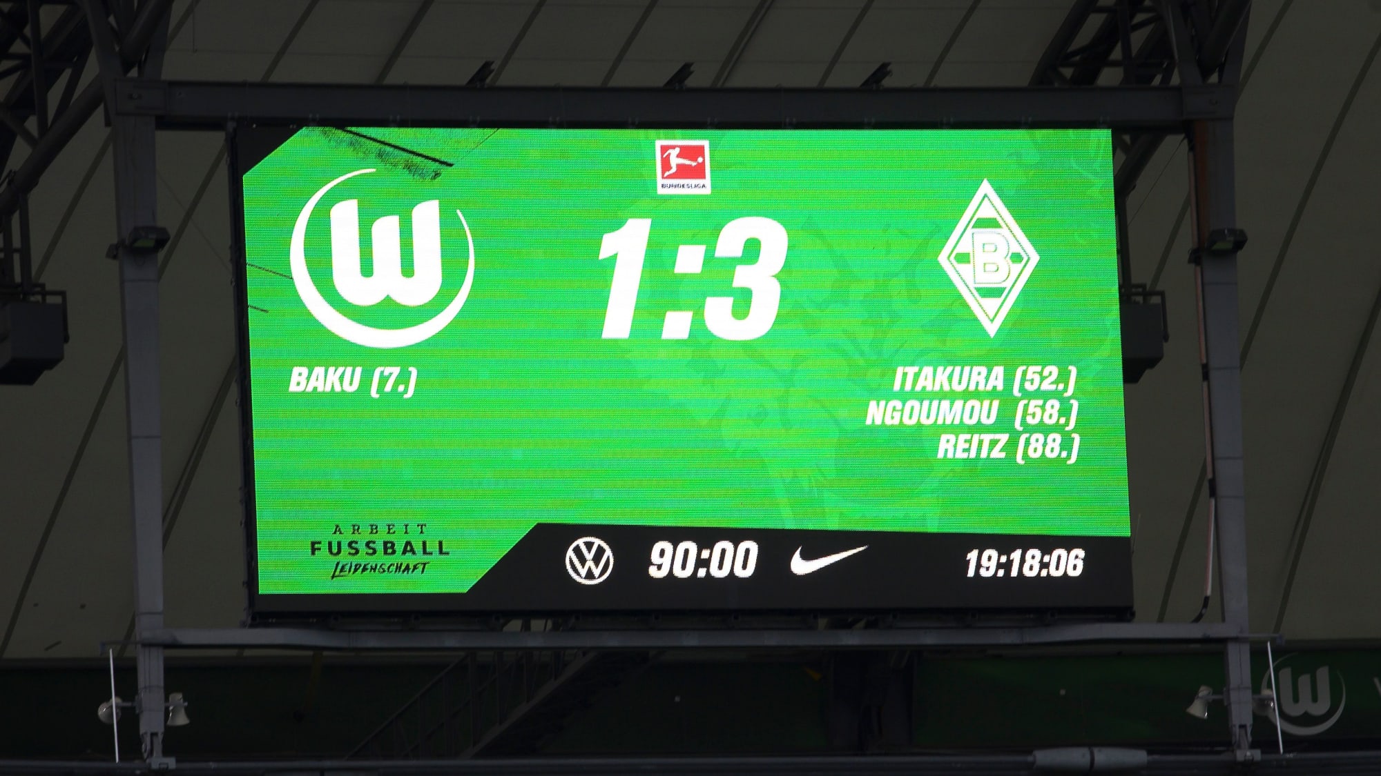 Gladbach feierte am Ende in Wolfsburg einen 3:1-Sieg.