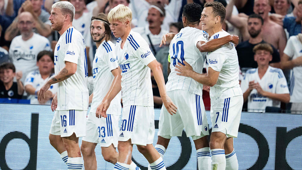 Glückliche Gesichter: Kopenhagen gewann sein Play-off-Hinspiel mit 2:1 gegen Trabzonspor.