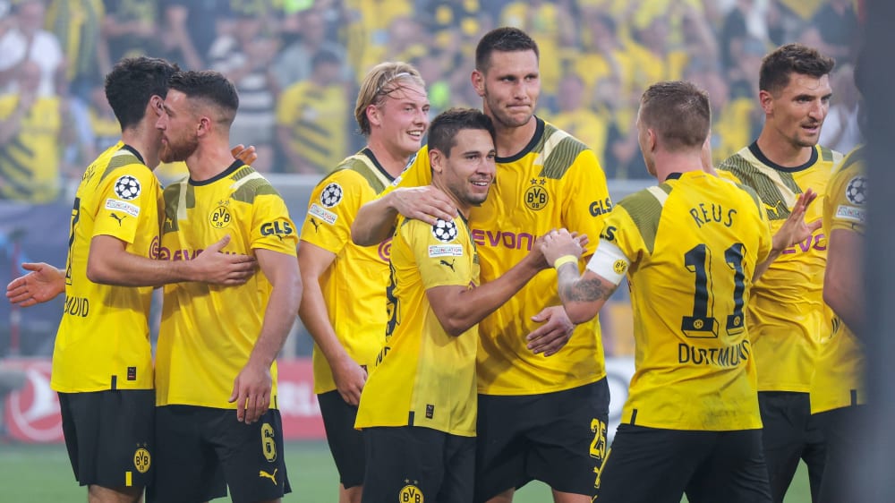 Gute Laune: Dortmund startete mit einem Sieg in die neue CL-Saison.