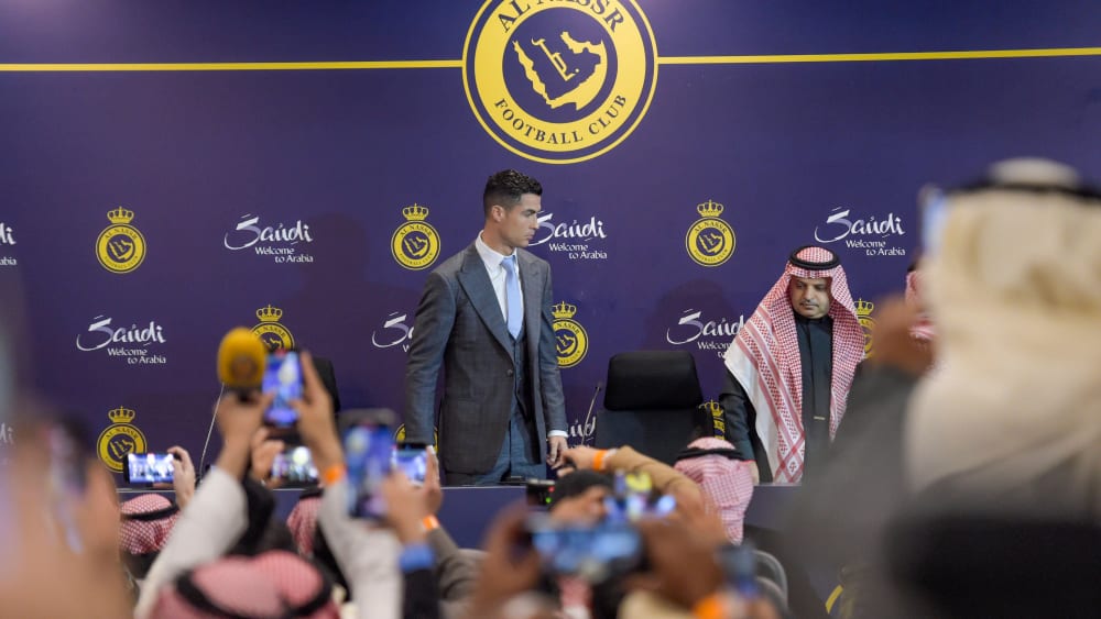 Ankunft in Arabien: Cristiano Ronaldo ist am Dienstagabend bei Al-Nasr vorgestellt worden.&nbsp;
