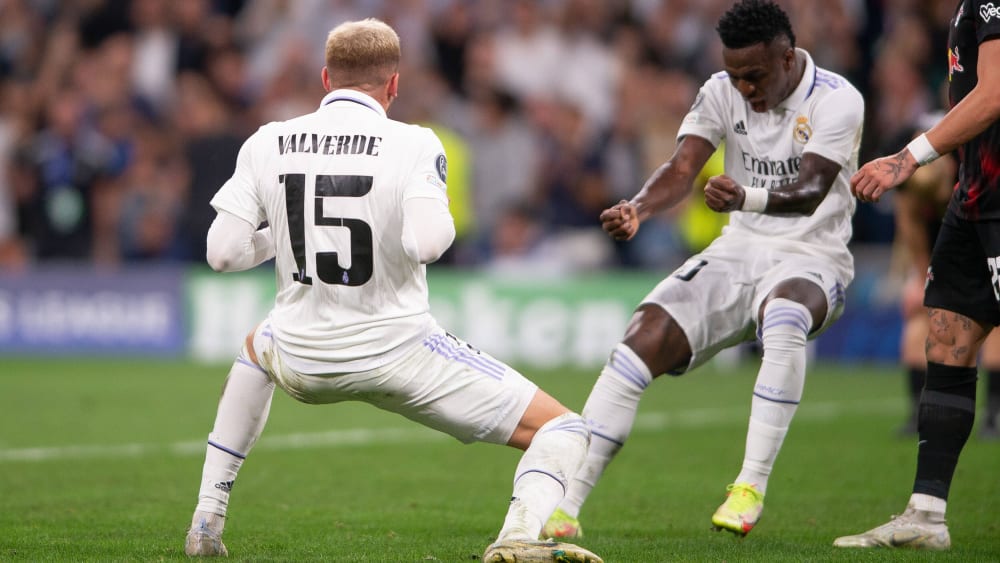 Fede Valverde und Vinicius Junior bejubelten das zwischenzeitliche 1:0 für Real Madrid.