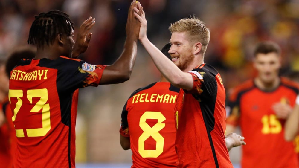Erzielten die Tore für Belgien: Michy Batshuayi und Kevin De Bruyne (v.l.).