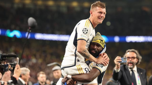 Champions-League-Sieger 2024: Toni Kroos und Toni Rüdiger (unten).