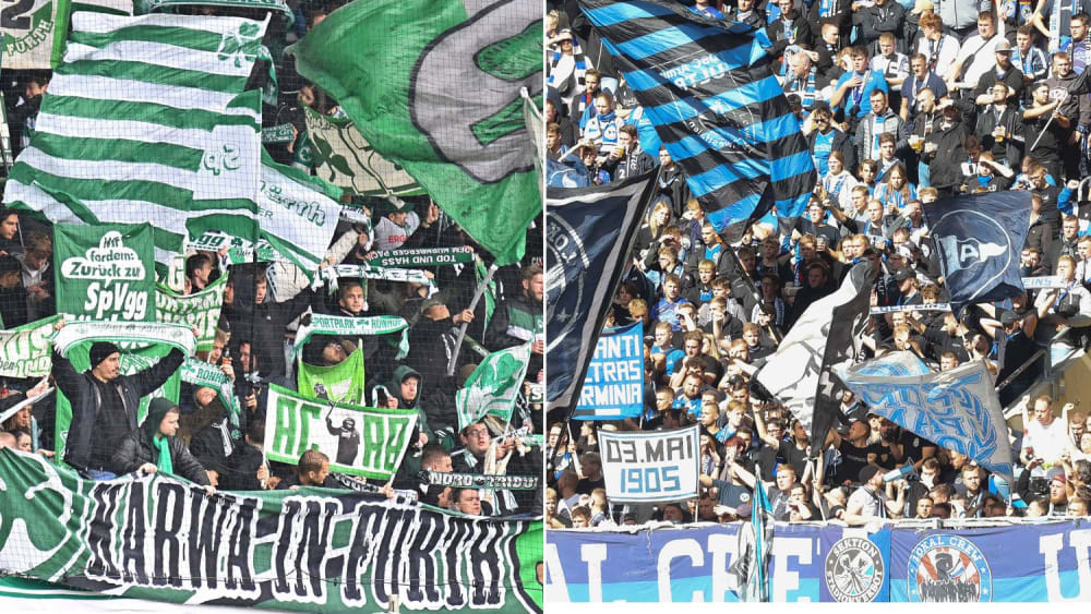 Haben zurzeit wenig Grund zu Freude: Fürther und Bielefelder Fans.