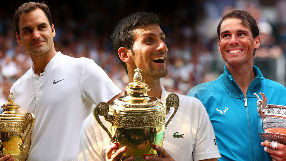 Roger Federer, Novak Djokovic und Rafael Nadal (v.l)