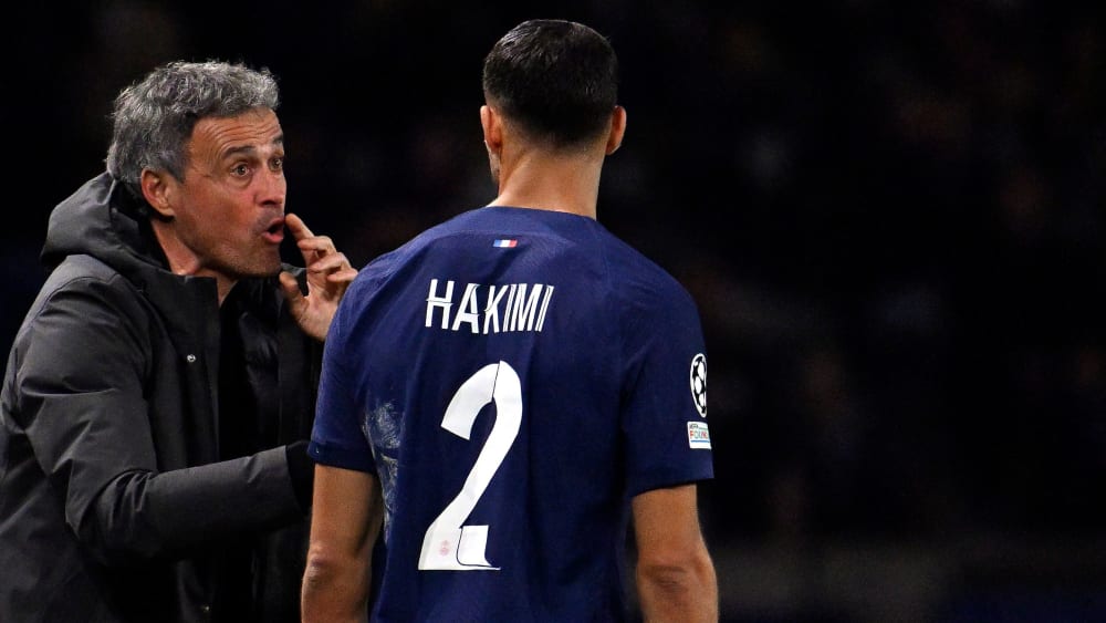 Einfluss von außen: PSG-Trainer Luis Enrique mit Achraf Hakimi.