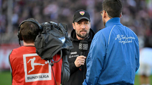 Überträgt DAZN auch künftig Bundesliga-Spiele live? Hier VfB-Trainer Sebastian Hoeneß im Interview.