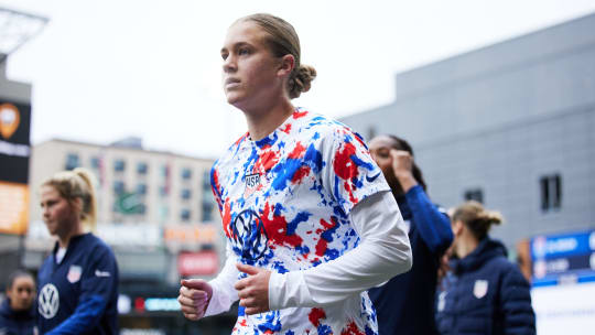 Vor dem Testspiel gegen OL Reign im Frühjahr: Annie Karich im Trikot der U-23-Nationalmannschaft der USA.