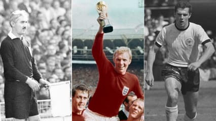 Gesichter des WM-Endspiels von 1966: Tofik Bachramow, Bobby Moore, Franz Beckenbauer (v. li.).