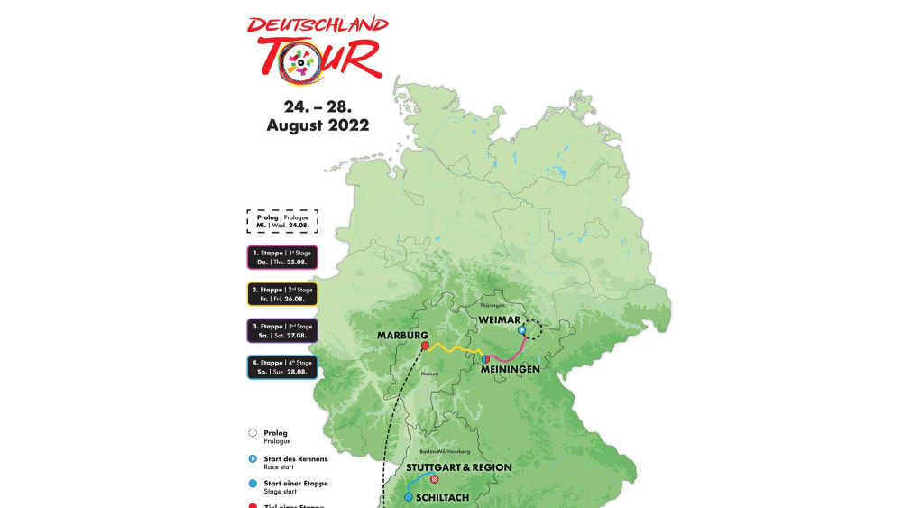2022 dürfte die Deutschland-Tour (24. August bis 28. August) auch wieder Bergfahrer anlocken. Denn von Weimar in den Schwarzwald gibt es Höhenmete satt zu überwinden. Die Etappenprofile...