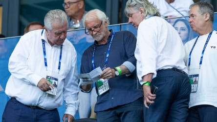 Gut unterwegs: Die DFB-Funktionäre Peter Frymuth, Rudi Völler, Ronny Zimmermann und Andreas Rettig  (v.l.).