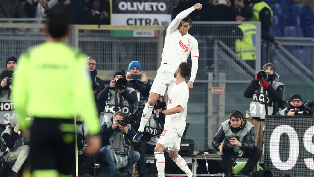 Alle Augen auf ihn: Juve-Superstar Cristiano Ronaldo gab in Rom mal wieder den Entscheider.
