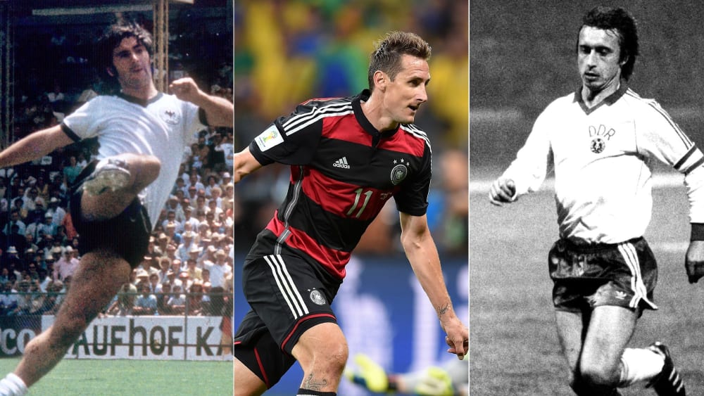 Wer traf am häufigsten für die deutsche Nationalmannschaft? In den Top 15 ist nur Thomas Müller noch aktiv.