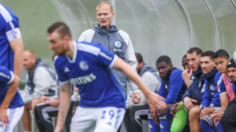 An der Seitenlinie viel unterwegs: Schalke-Coach Karel Geraerts.