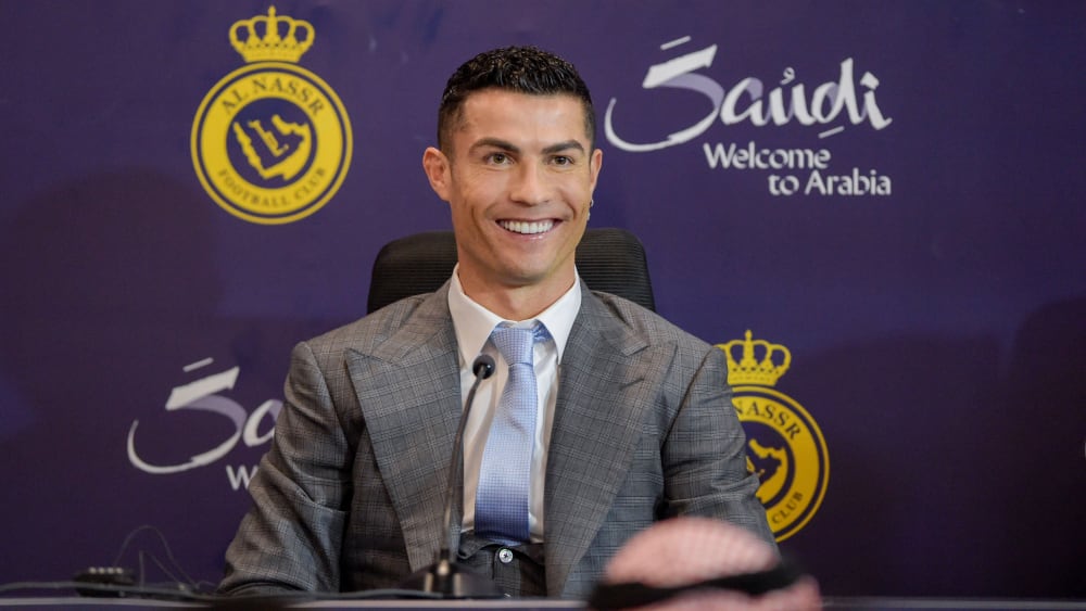 Cristiano Ronaldo auf der Pressekonferenz