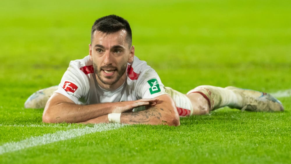 Ein Torschütze, der sich nicht freuen konnte: Sargis Adamyan traf endlich wieder ins Tor, verlor mit Köln aber 1:5 gegen Leipzig.