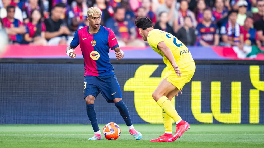 Wiedersehen in Miami? Barcelonas Lamine Yamal gegen Villarreals Sergi Cardona.