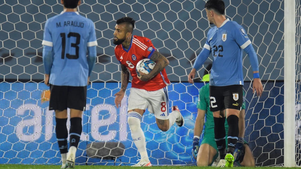 Sein Tor kam zu spät: Arturo Vidal markierte das 1:3 und somit den Endstand gegen Uruguay.